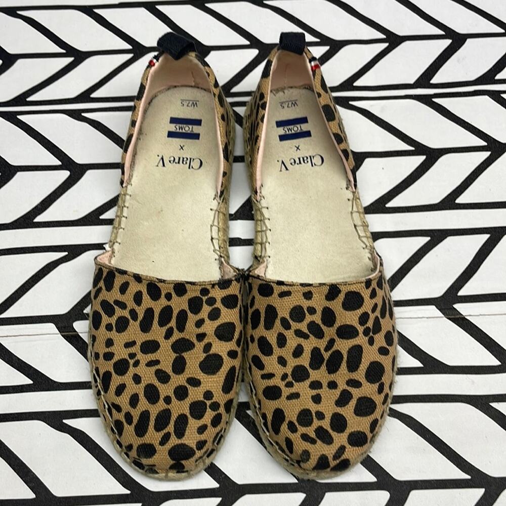 TOMS x Claire V. Leopard Print Size 7.5